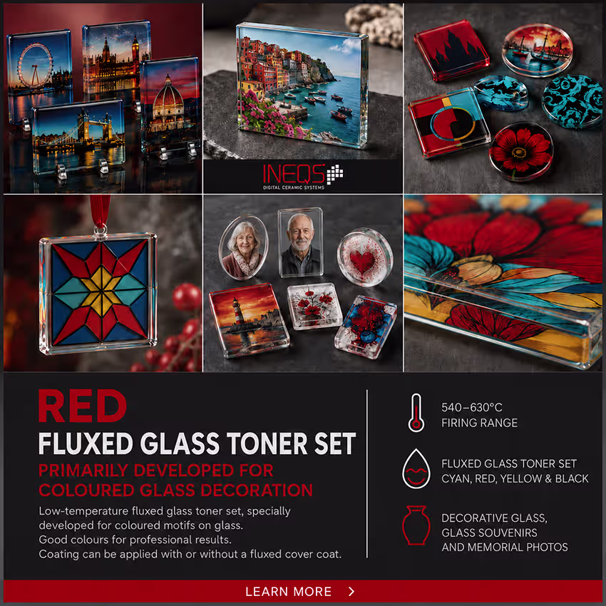 Roter Glas-Tonersatz mit Fluss (600 bis 630 °C)
