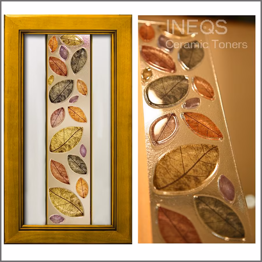 Colour glass toner decoration on glass
