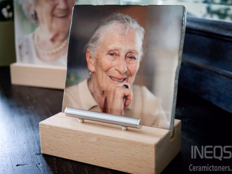 Memorial plaque printed with INEQS ceramic toner